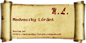 Medveczky Lóránt névjegykártya