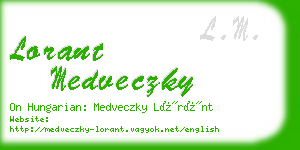 lorant medveczky business card